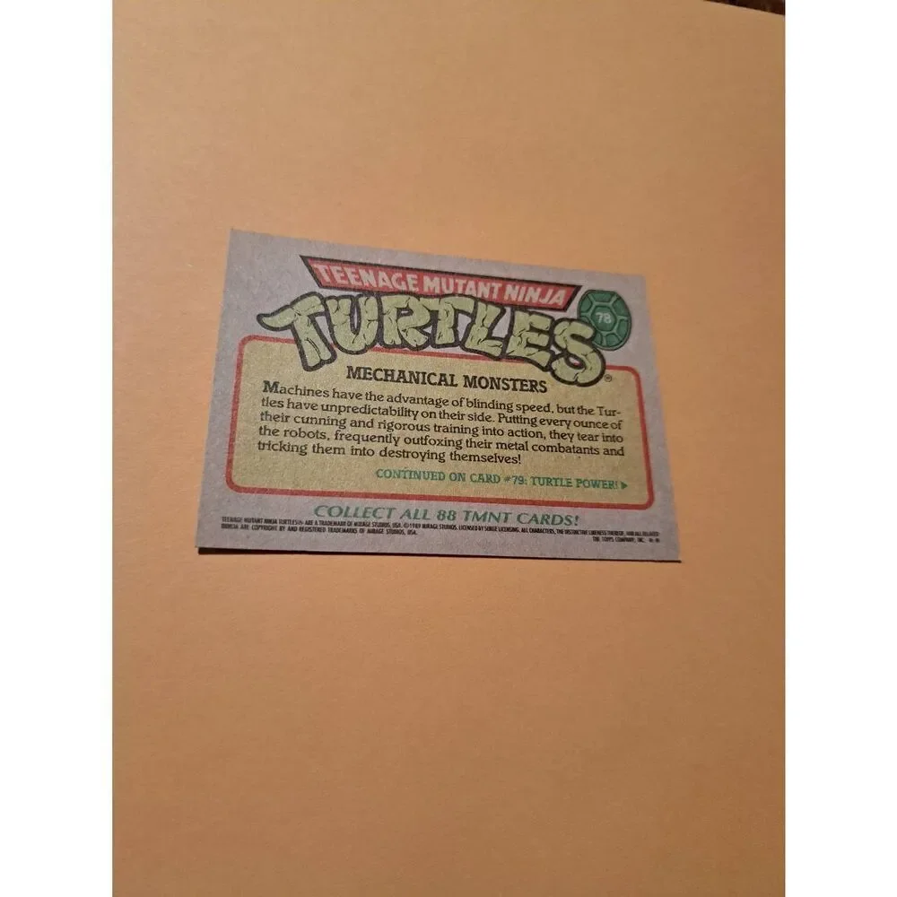 1989 Topps TMNT Trading Card 78 Teenage Mutant Ninja Turtles - Picture 2 of 2